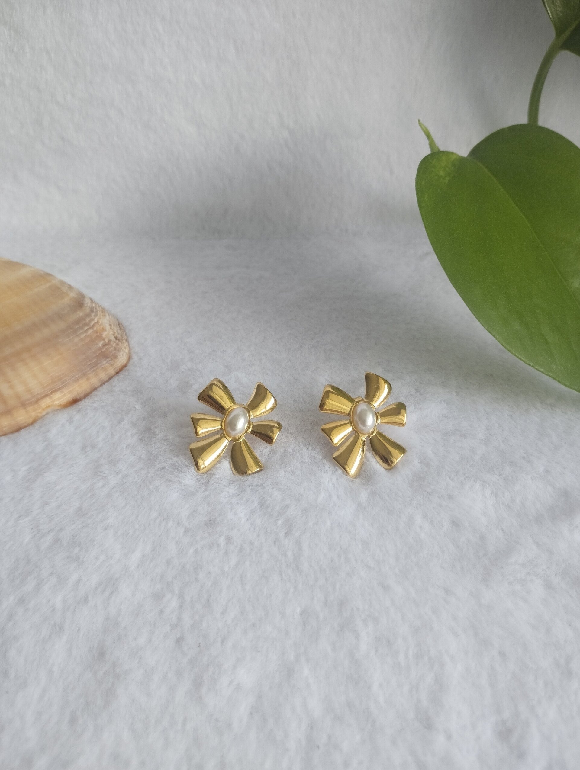 Pendientes flor perla - 2