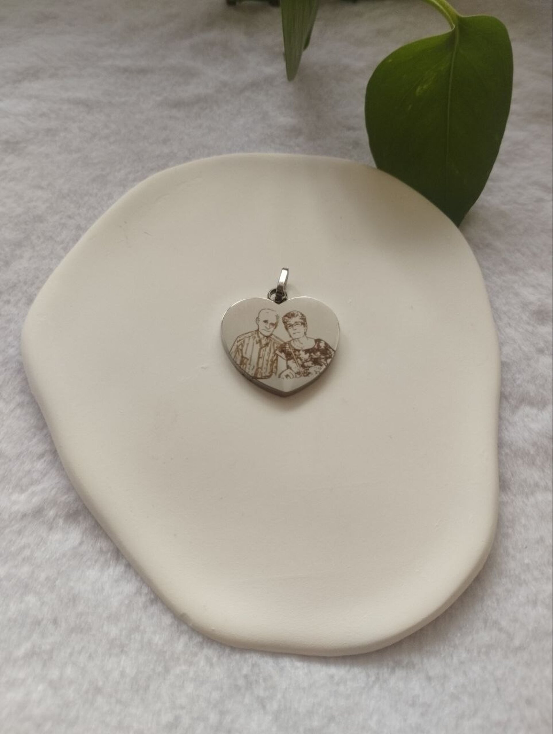 Dije corazón plateado, personalizable - 5