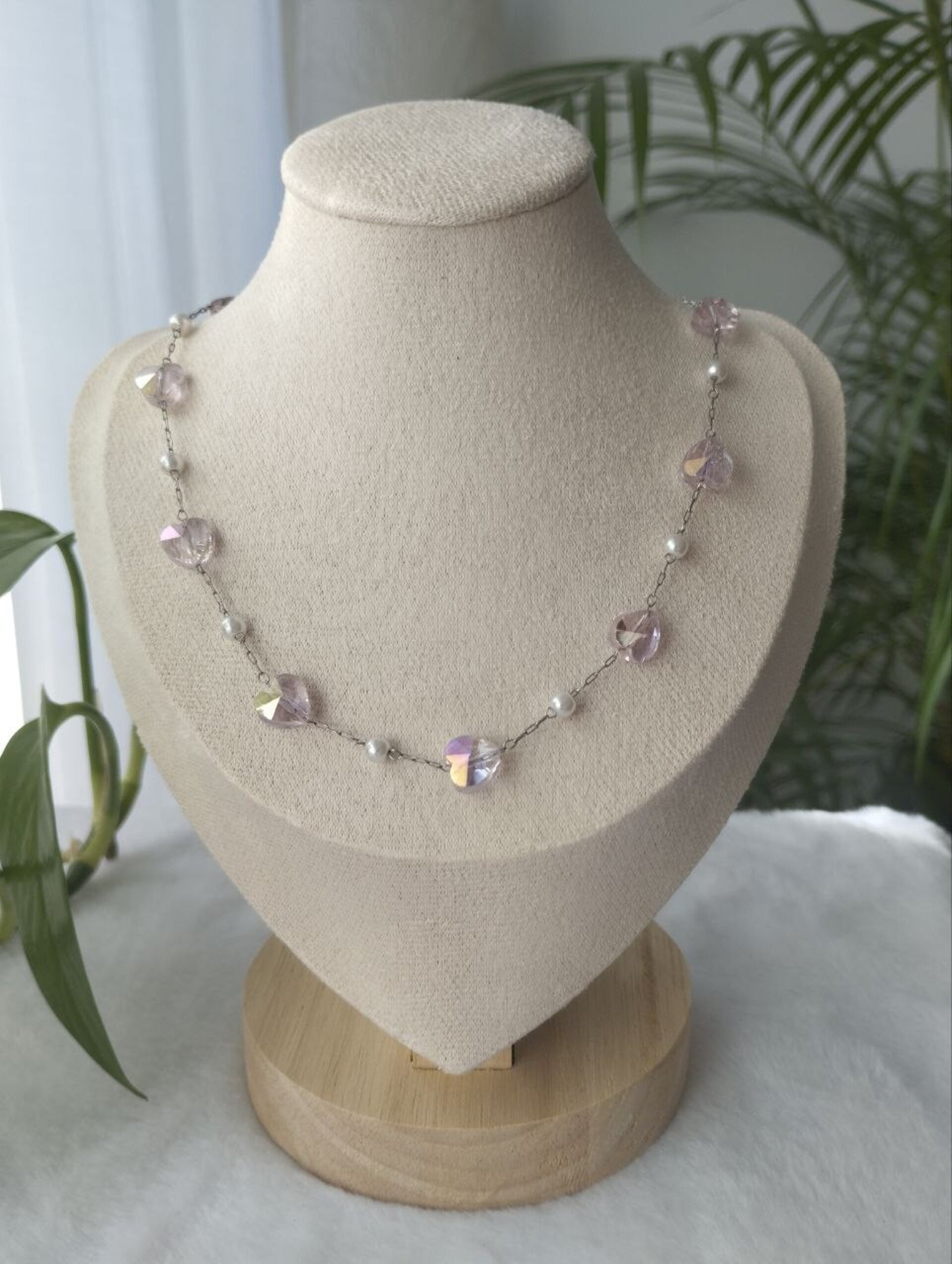 Collar corazones rosas - 2