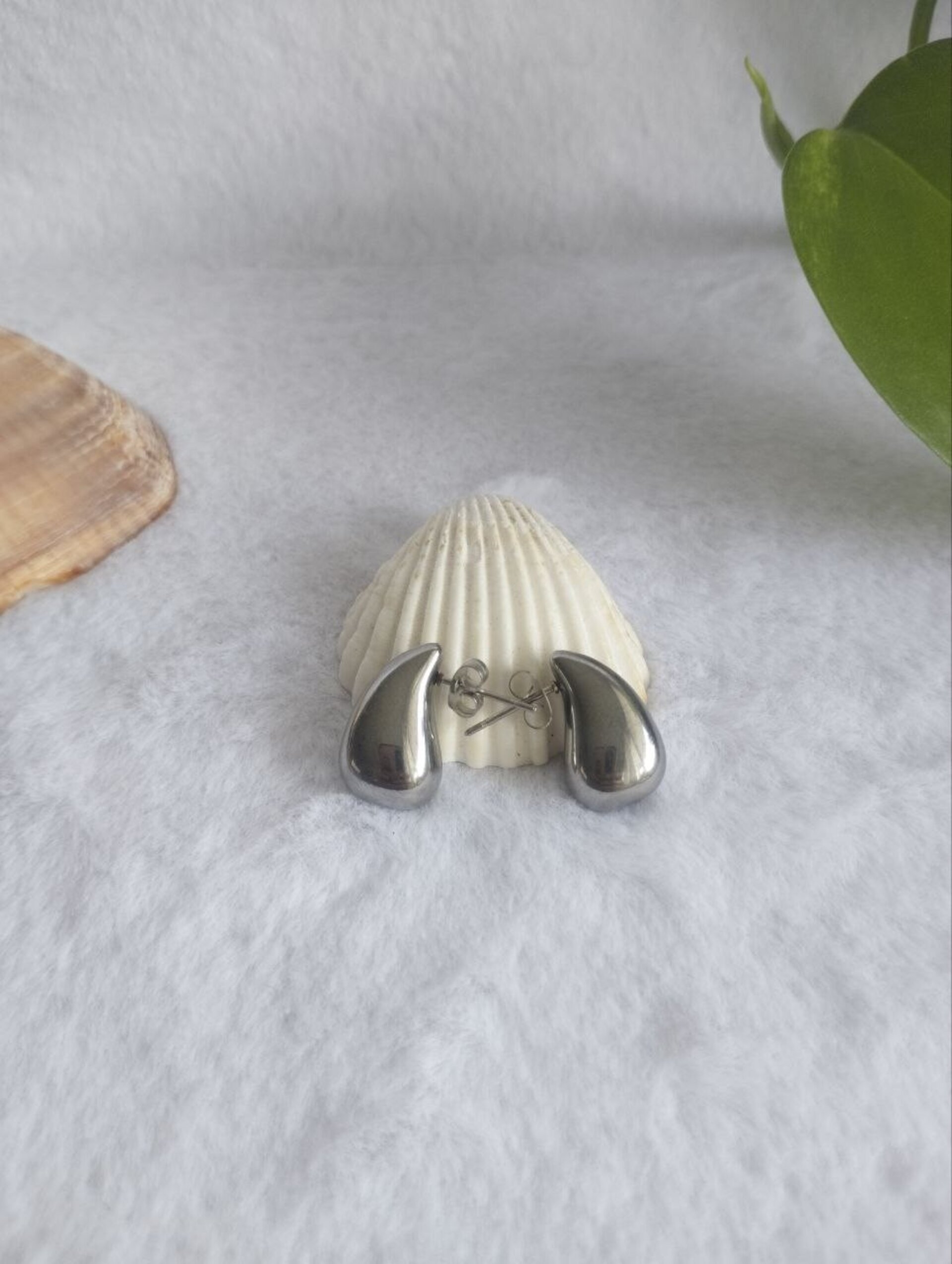 Pendientes gota plateados - 2